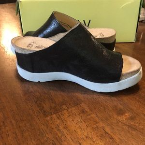 Fly London Slip on Platform Wedge Sandal Heels 36